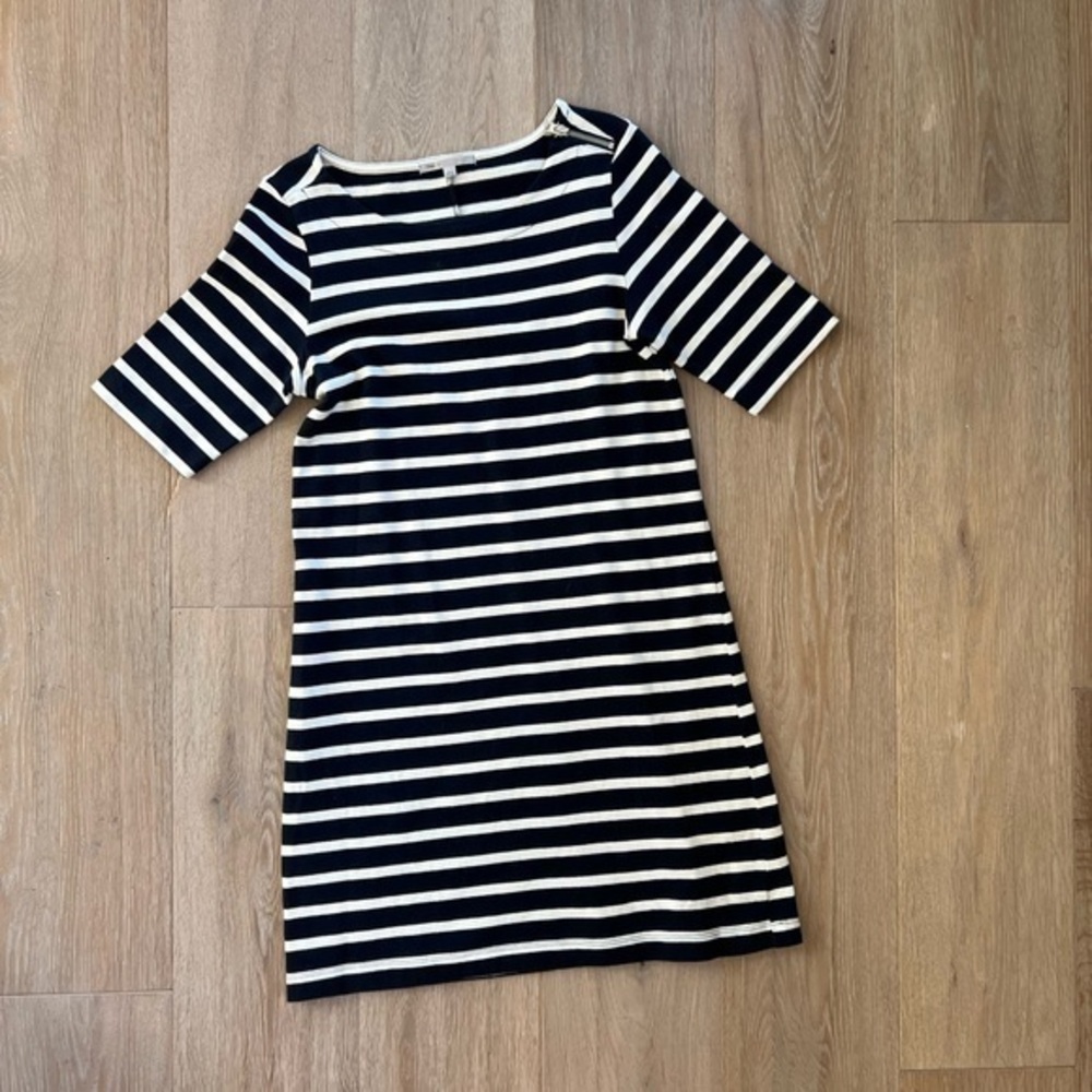 GAP Navy & White Striped Cotton Dress Women’s Small Professional Fit